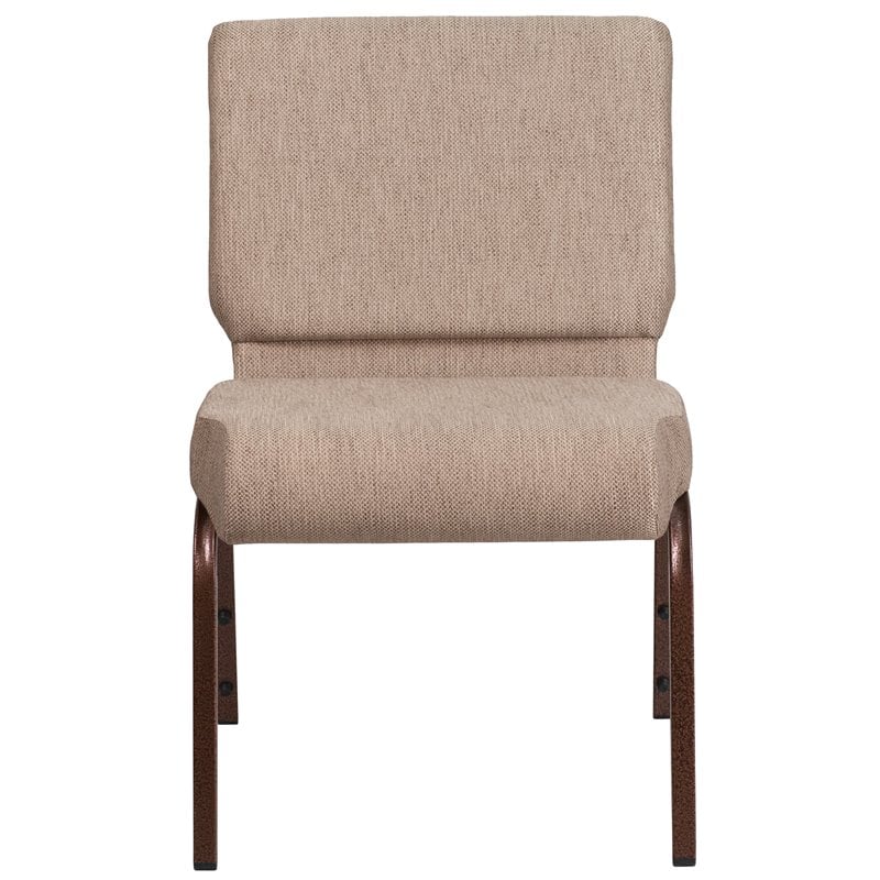 Flash Furniture Hercules Fabric Church Chair in Beige and Coppervein