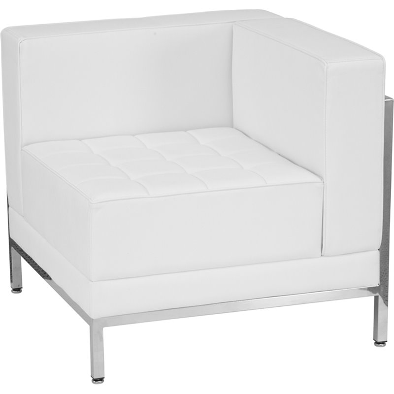 Flash Furniture Imagination 12 Pieces Leather Reception Sofa Set in White