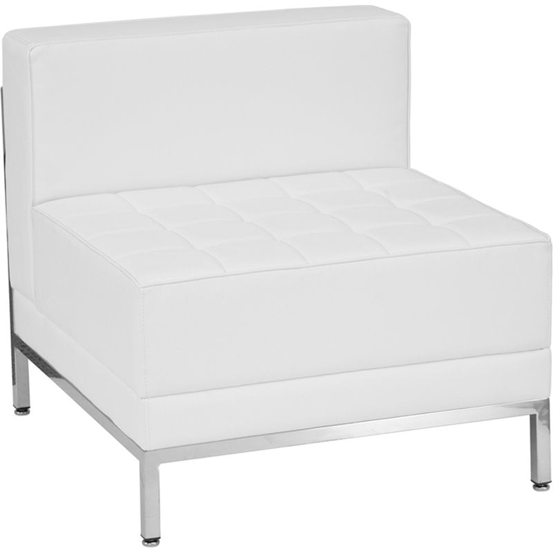 Flash Furniture Imagination 12 Pieces Leather Reception Sofa Set in White