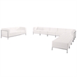 Flash Furniture Imagination 10-Piece Leather Reception Sofa Set in White
