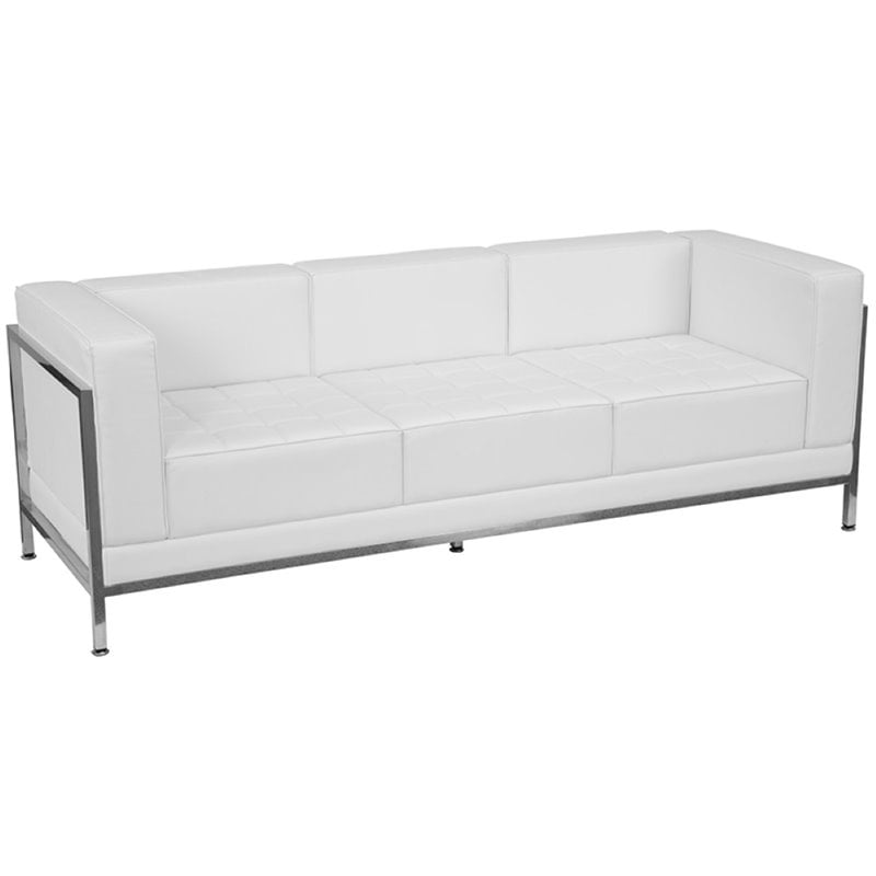 Flash Furniture Imagination 6-Piece Leather Reception Sofa Set in White