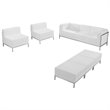Flash Furniture Imagination 6-Piece Leather Reception Sofa Set in White