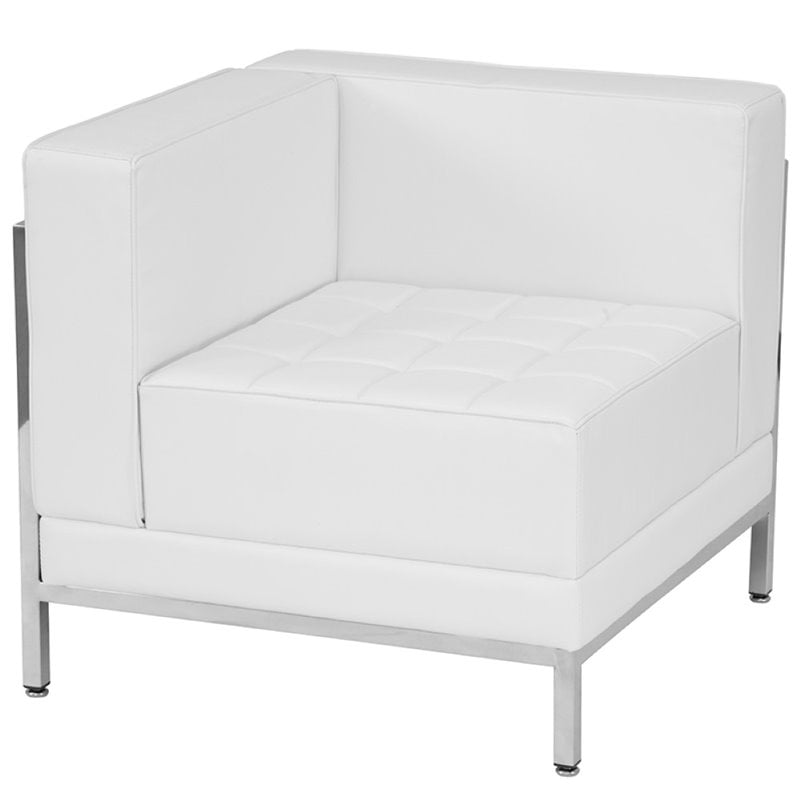 Flash Furniture Imagination 12-Piece Leather Reception Sofa Set in White
