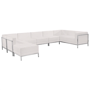 Flash Furniture Imagination 7 Piece Leather Sectional Set in White