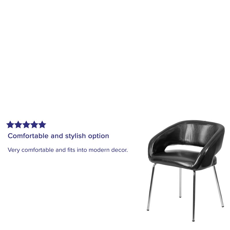 Flash Furniture Fusion Leather Chair in Black