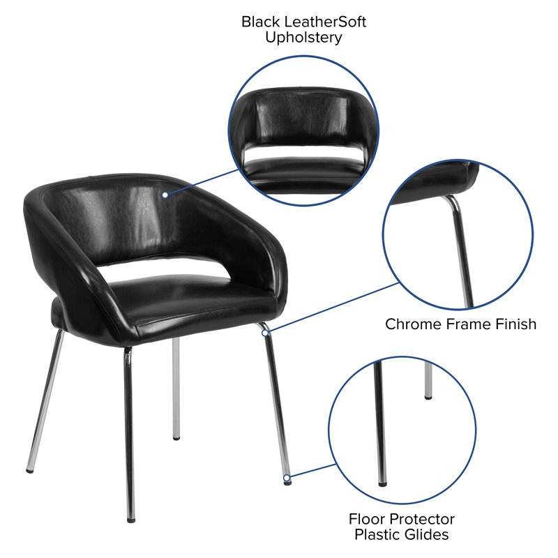 Flash Furniture Fusion Leather Chair in Black