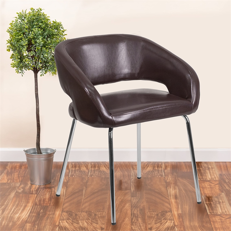 Flash Furniture Fusion Leather Chair in Brown