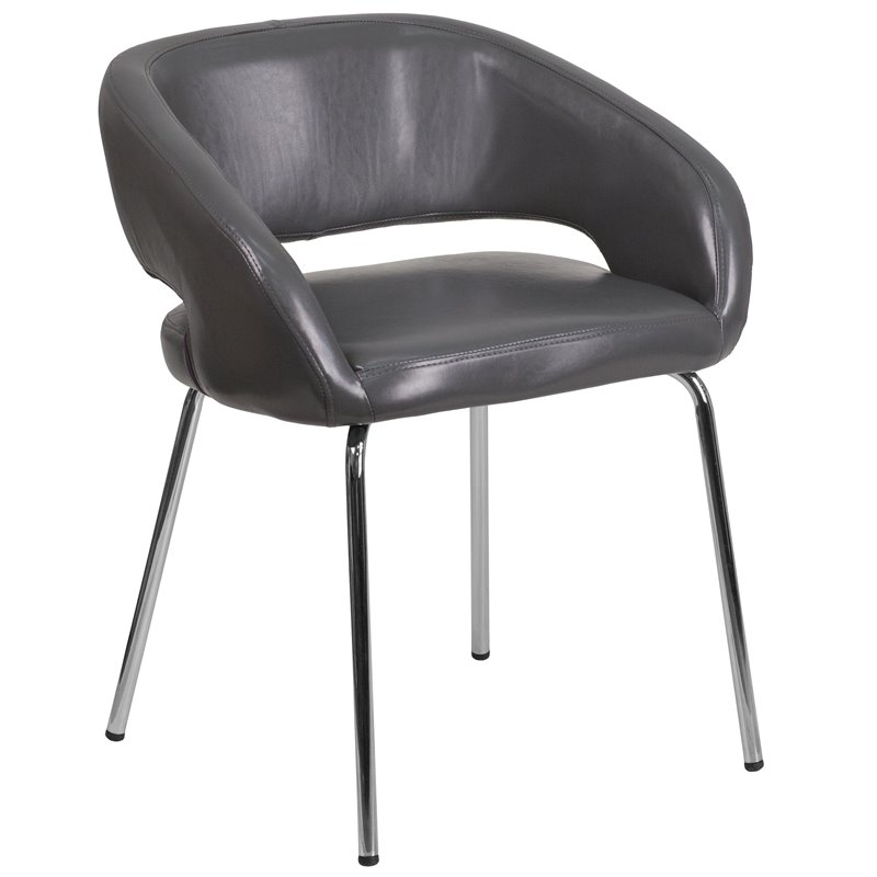 Flash Furniture Fusion Leather Chair in Gray