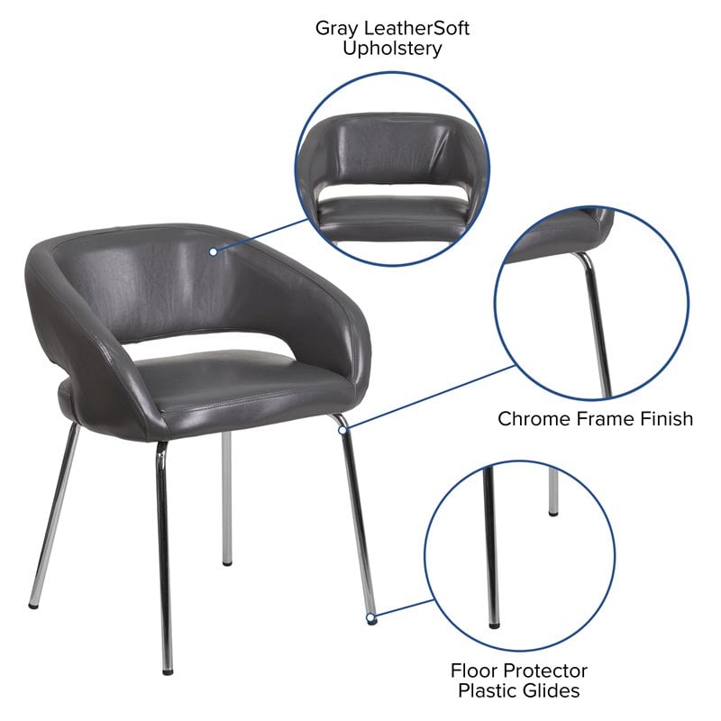 Flash Furniture Fusion Leather Chair in Gray