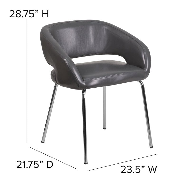 Flash Furniture Fusion Leather Chair in Gray