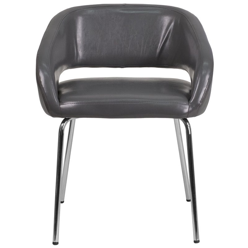 Flash Furniture Fusion Leather Chair in Gray