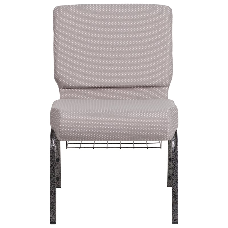 Flash Furniture Hercules Church Chair with Rack in Gray