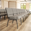 Flash Furniture Hercules Church Chair with Rack in Gray