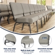 Flash Furniture Hercules Church Chair with Rack in Gray