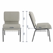 Flash Furniture Hercules Church Chair with Rack in Gray