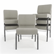 Flash Furniture Hercules Church Chair with Rack in Gray