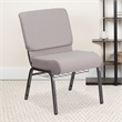 Flash Furniture Hercules Church Chair with Rack in Gray