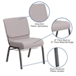 Flash Furniture Hercules Church Chair with Rack in Gray