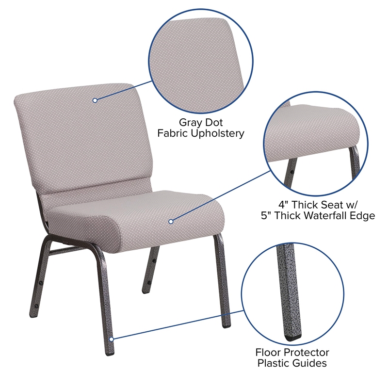 Flash Furniture Hercules Armless Stacking Chair in Gray