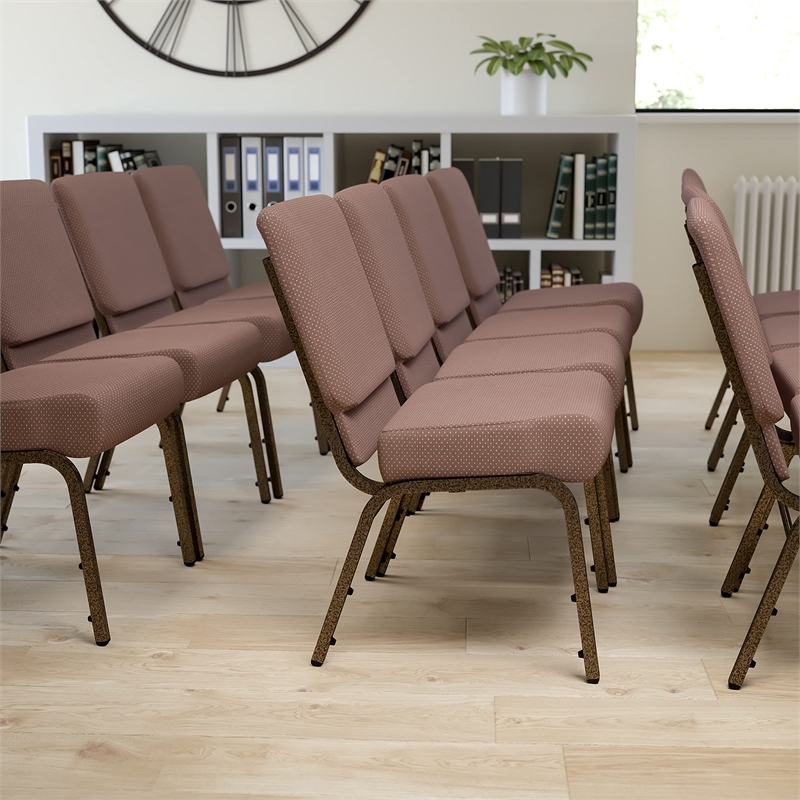 Flash Furniture Hercules Armless Stacking Chair in Brown