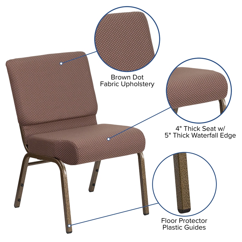 Flash Furniture Hercules Armless Stacking Chair in Brown