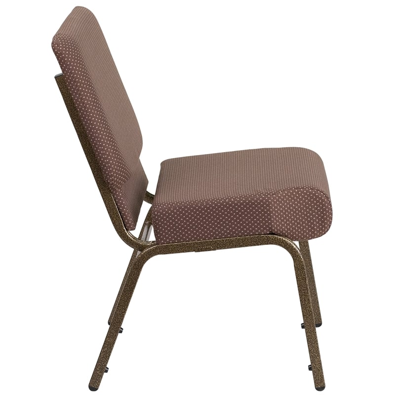 Flash Furniture Hercules Armless Stacking Chair in Brown
