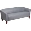 Flash Furniture Imperial 3 Piece Leather Reception Sofa Set in Gray