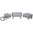 Flash Furniture Imperial 3 Piece Leather Reception Sofa Set in Gray