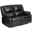 Flash Furniture Harmony Leathersoft Upholstered Reclining Loveseat in Black