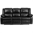 Flash Furniture Harmony Leathersoft Upholstered Reclining Sofa in Black