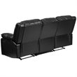Flash Furniture Harmony Leathersoft Upholstered Reclining Sofa in Black