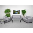 Flash Furniture Diplomat 3 Piece Leather Reception Sofa Set in Gray