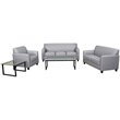 Flash Furniture Diplomat 3 Piece Leather Reception Sofa Set in Gray