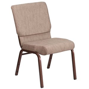 Flash Furniture Hercules Fabric Church Chair in Beige and Coppervein