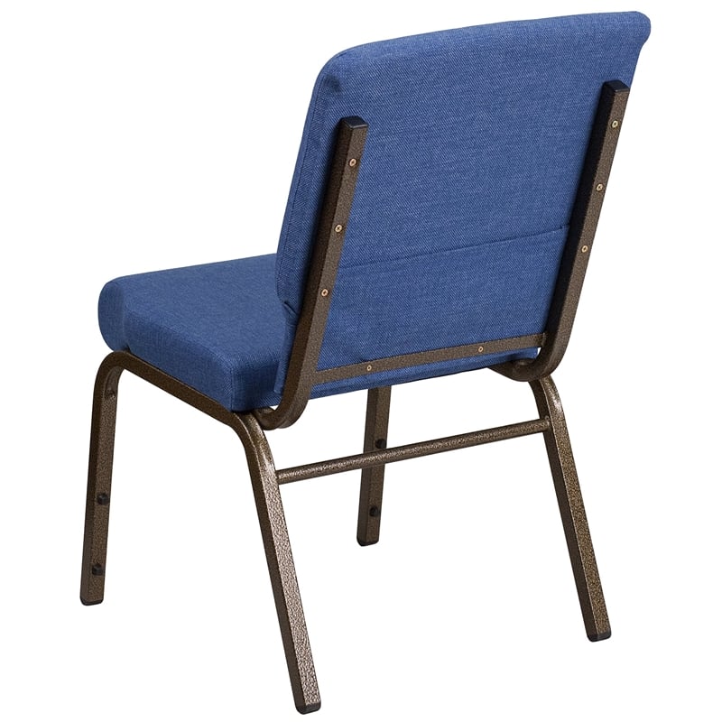 Flash Furniture Hercules Fabric Church Chair in Blue and Goldvein