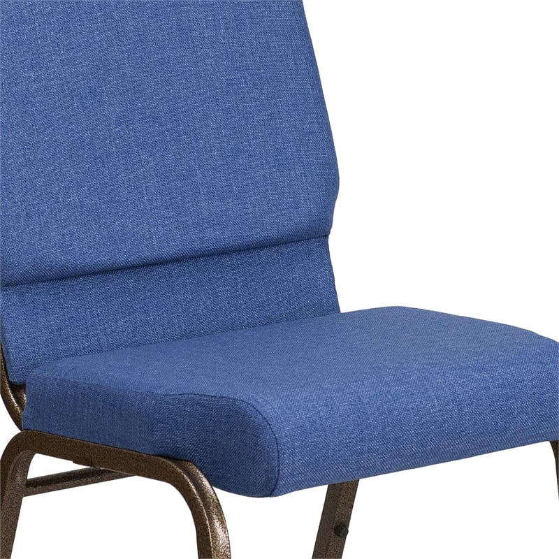 Flash Furniture Hercules Fabric Church Chair in Blue and Goldvein