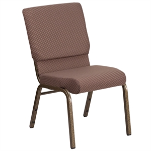 Flash Furniture Hercules Fabric Church Chair in Brown and Goldvein