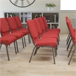 Flash Furniture Hercules Fabric Church Chair in Red and Silvervein
