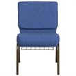 Flash Furniture Hercules Fabric Church Chair in Blue and Goldvein