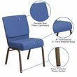 Flash Furniture Hercules Fabric Church Chair in Blue and Goldvein