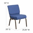 Flash Furniture Hercules Fabric Church Chair in Blue and Goldvein