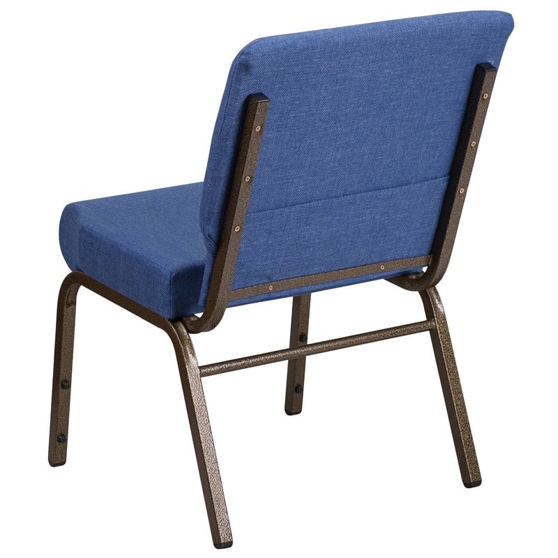 Flash Furniture Hercules Fabric Church Chair in Blue and Goldvein