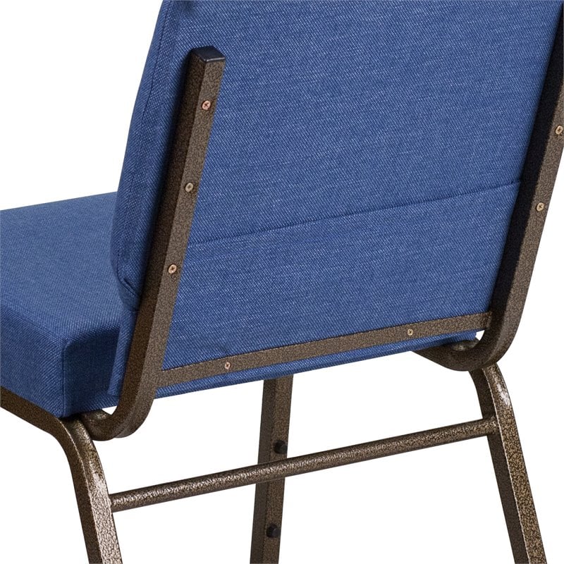 Flash Furniture Hercules Fabric Church Chair in Blue and Goldvein