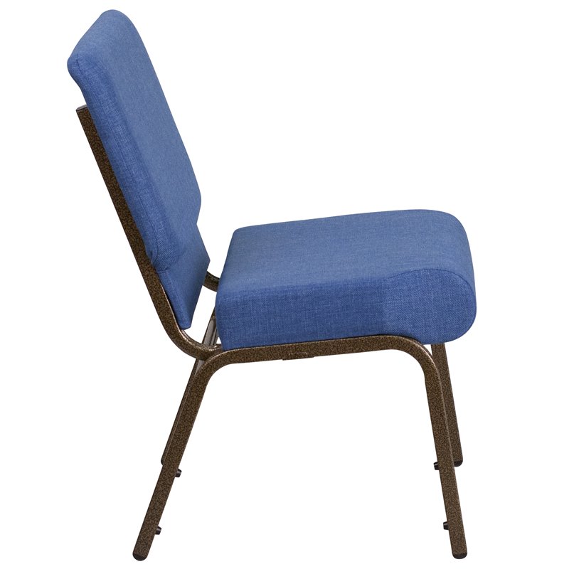 Flash Furniture Hercules Fabric Church Chair in Blue and Goldvein