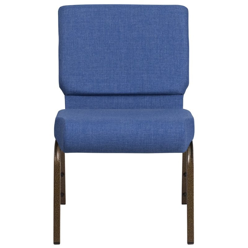 Flash Furniture Hercules Fabric Church Chair in Blue and Goldvein