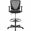 Flash Furniture Ergonomic Mid Back Mesh Swivel Drafting Stool in Black