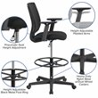 Flash Furniture Ergonomic Mid Back Mesh Swivel Drafting Stool in Black