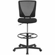Flash Furniture Ergonomic Mid Back Mesh Swivel Drafting Stool in Black