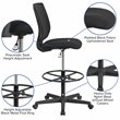 Flash Furniture Ergonomic Mid Back Mesh Swivel Drafting Stool in Black