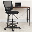 Flash Furniture Ergonomic Mid Back Mesh Swivel Drafting Stool in Black